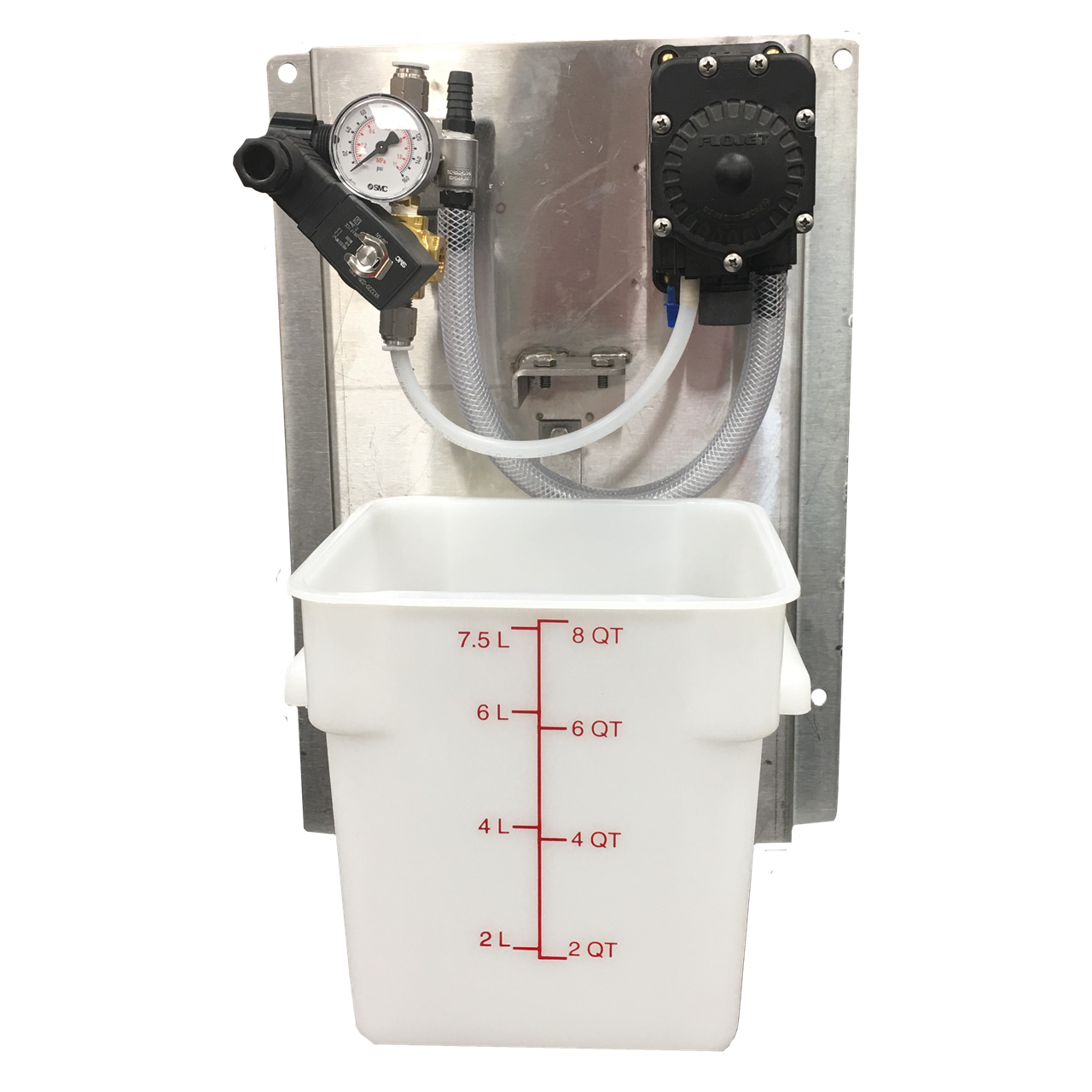 0000692 pump panel air non foaming wflojet pump compact panel w8 qt bucket