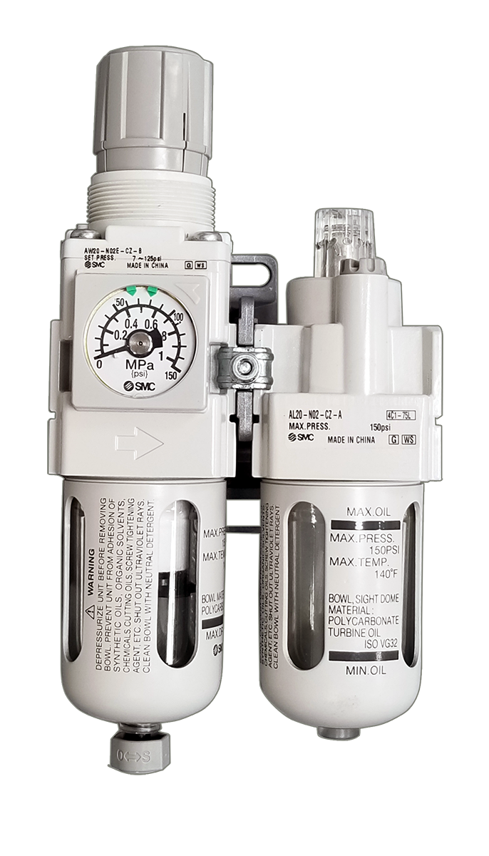0000847 filter regulator lubricator 14 wbuilt in pressure gauge